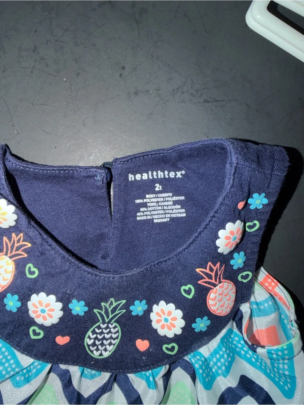 healthtex Navy Pink Mint Chevron Pineapple Tank Dress